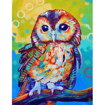 

7Pink 5D Diamond Painting Cute Owl Styling DIY Embroidery Cross Stitch Round Drill Hand Painted House Wall Decoration Art