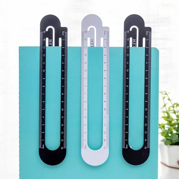 

15cm Office Drawing Student Practical Durable Tool Portable Mini Ruler School Manganese Steel Bookmark Clip Design