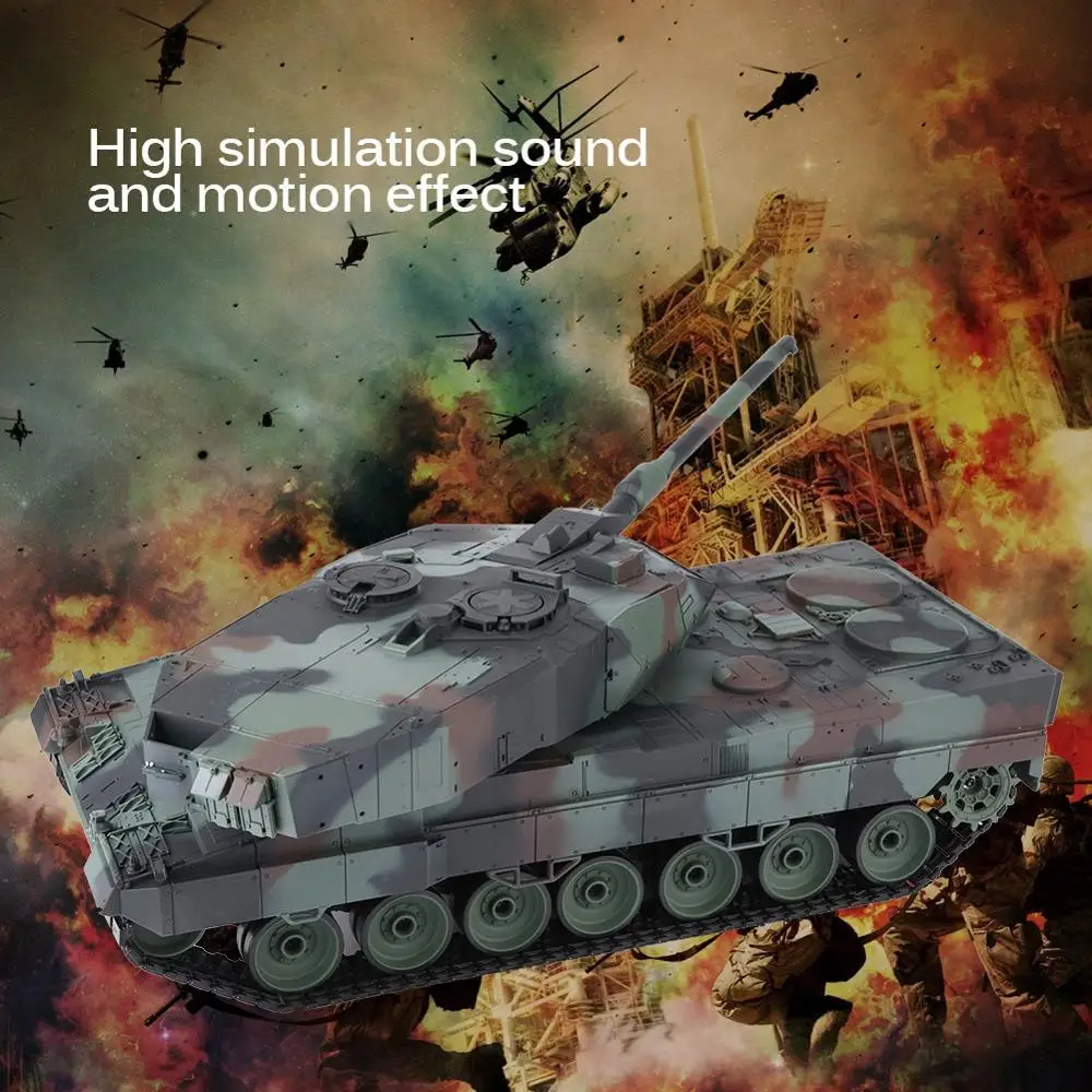 Heng Long 2 4 ГГц RC Leopard Tank 1/16 пульт дистанционного управления немецкий A6 Battle World sixation