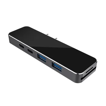 

XT-XINTE HC02 7-in-1 USB C Hub Adapter for MacBook Pro/Air with USB 3.0, Type-C Data Port, SD/TF Card Reader,4Kx2K Resolution