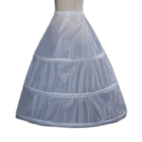 

A-line Long For Flower Girl Dresses 3 Hoops Underskirt For Children Tutu Skirts Petticoats Kids Crinoline