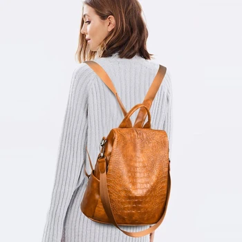 

HGCBB 16L Luxury Women Leather Backpack 2020 Classic Designer Bag Backpacks Woman Female Vintage Back Pack Bagpack Brown Black