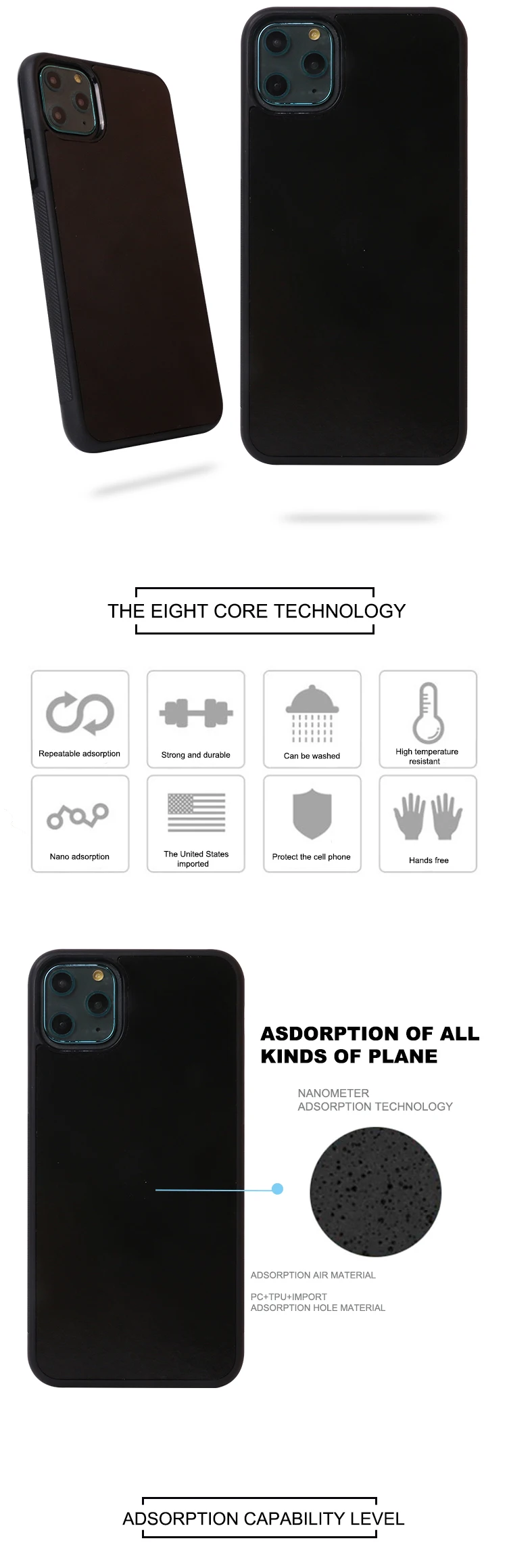 Антигравитационный Чехол для мобильного телефона для iPhone 11 Pro Max антигравитационный магический нано всасывающий чехол для телефона чехол для apple Xs max xr x