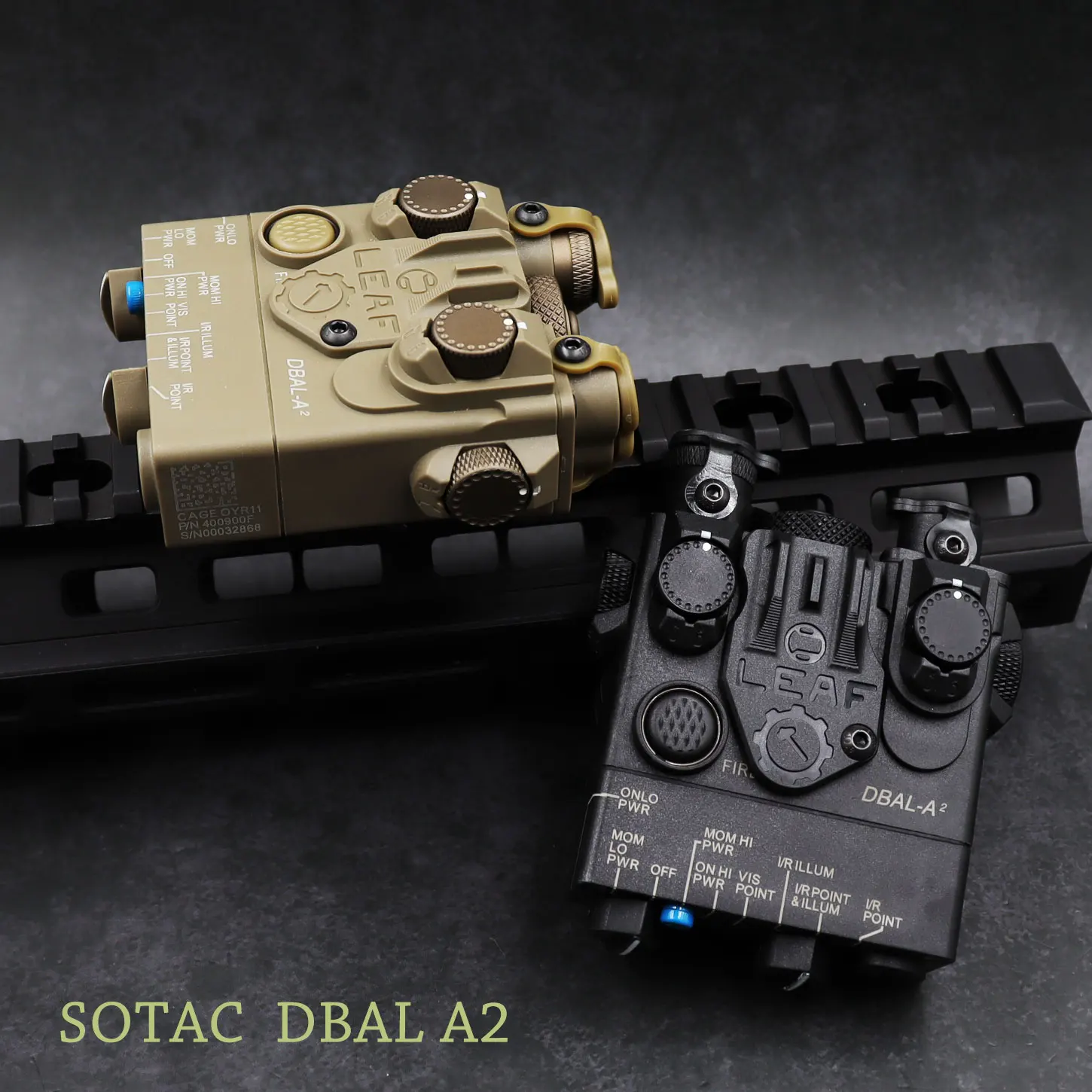 SOTAC тактический страйкбол вспышка DBAL A2 красный/зеленый лазер белый