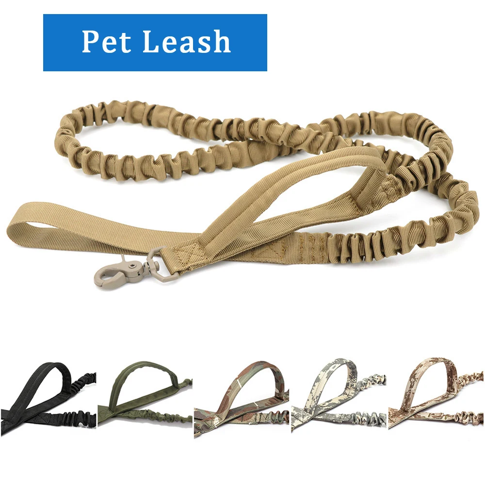 

Tactical Dog Leash Outdoor Tactical Military Training Pet Leash Retractable Nylon 2 Handle Quick Release Dog Leash Leads Rope