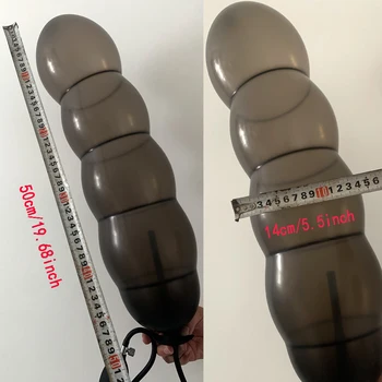 Expansion Diameter 14cm Inflatable Dildo Anal Plug With 5 Beads Built-in Silicone Column Huge Butt Plug Ass Dilator Anal Sex Toy 2