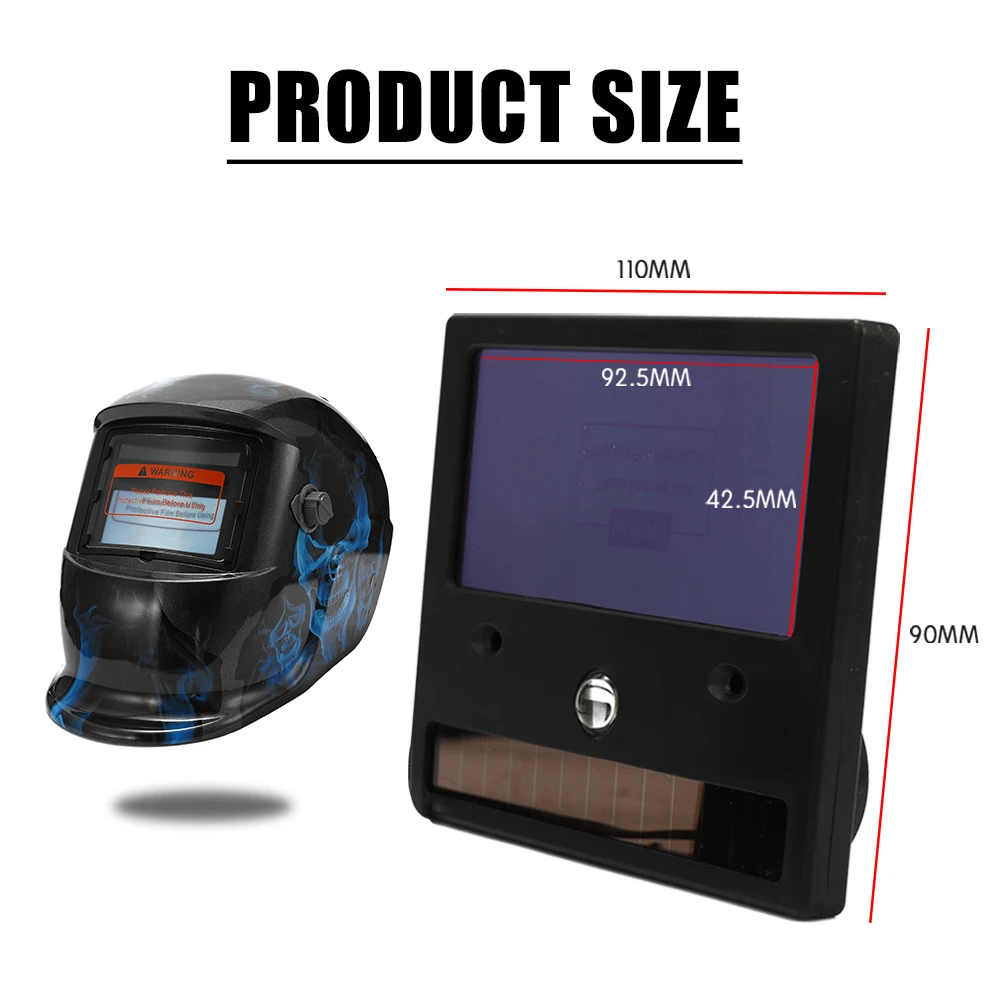 

New Solar Energy Large Window Automatic Changing Light Welding Mask Cap Weld Helmet with LED Light and 2pcs Arc Sensors