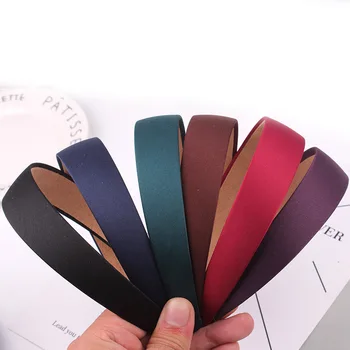 

Korean Sweet Retro Simple Wide-Brimmed Headband Solid Color Hair Hoop Hairbands Girls Hair Accessories