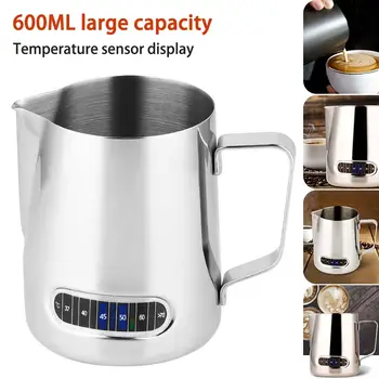 

600ml Stainless Steel Milk Jug Frothing Coffee Latte Pitcher Milk Cream Coffee Cup Latte Cappuccino Frothing Kitchen Accessories