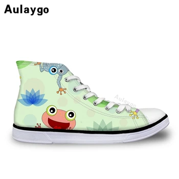 

Aulaygo New Children Shoes Kids Boys Girls Happy Cartoon Frog Print Breathable Sport Running Sneakers High Top Flat Calzado 2020