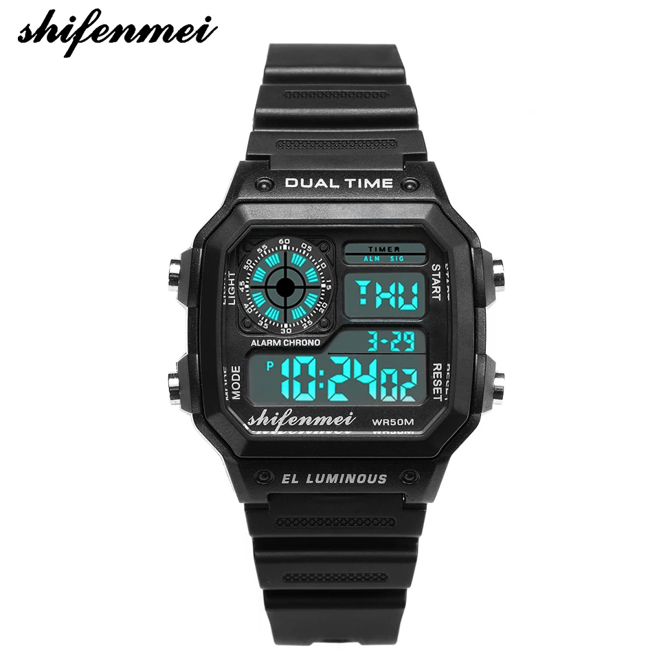 

Shifenmei Outdoor Sport Watch Men Digital Watches 3Bar Waterproof Alarm Clock Fashion Military Men Digital Watch zegarek damski
