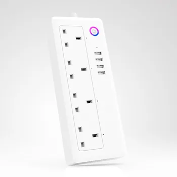 

SOONHUA 4 USB 4 AC Charger WIFI Intelligent Socket Strip Voice Remote Control Timer Function Extension Socket With UK Plug