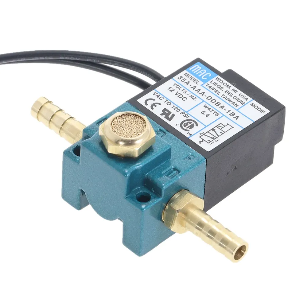 MAC 3 Port Electronic Boost Control Solenoid Valve 35A-AAA-DDBA-1BA 1/8'' NPT With Brass Silencer