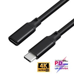 Câble d'extension USB type c 3.1 mâle vers USB C femelle, 1 M/2M, 10Gbps, pour recharge de données, 100W, compatible avec Macbook, Switch et téléphone 