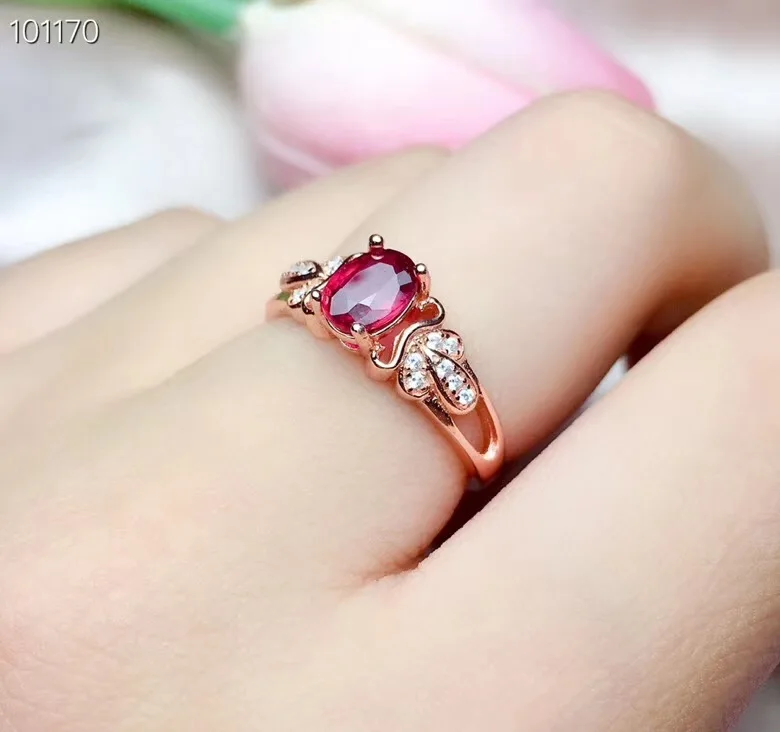 KJJEAXCMY boutique jewelry 925 sterling silver inlaid Natural ruby Ring Necklace Earring Suit Support Detection trendy