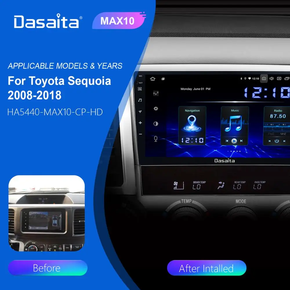 US $738.00 Dasaita 102 Hd Screen Android 100 Car Radio For Toyota Sequoia