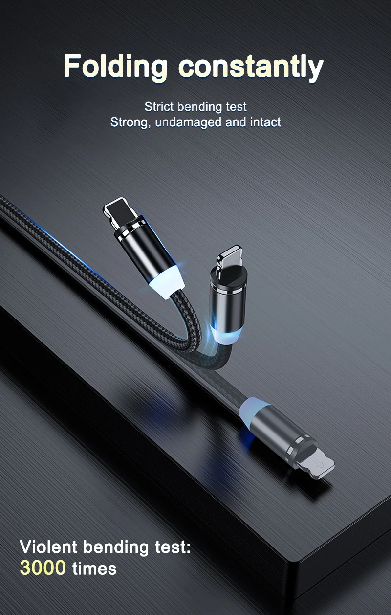 OKZ 2M Magnetic Cable Micro USB Type C Charger For