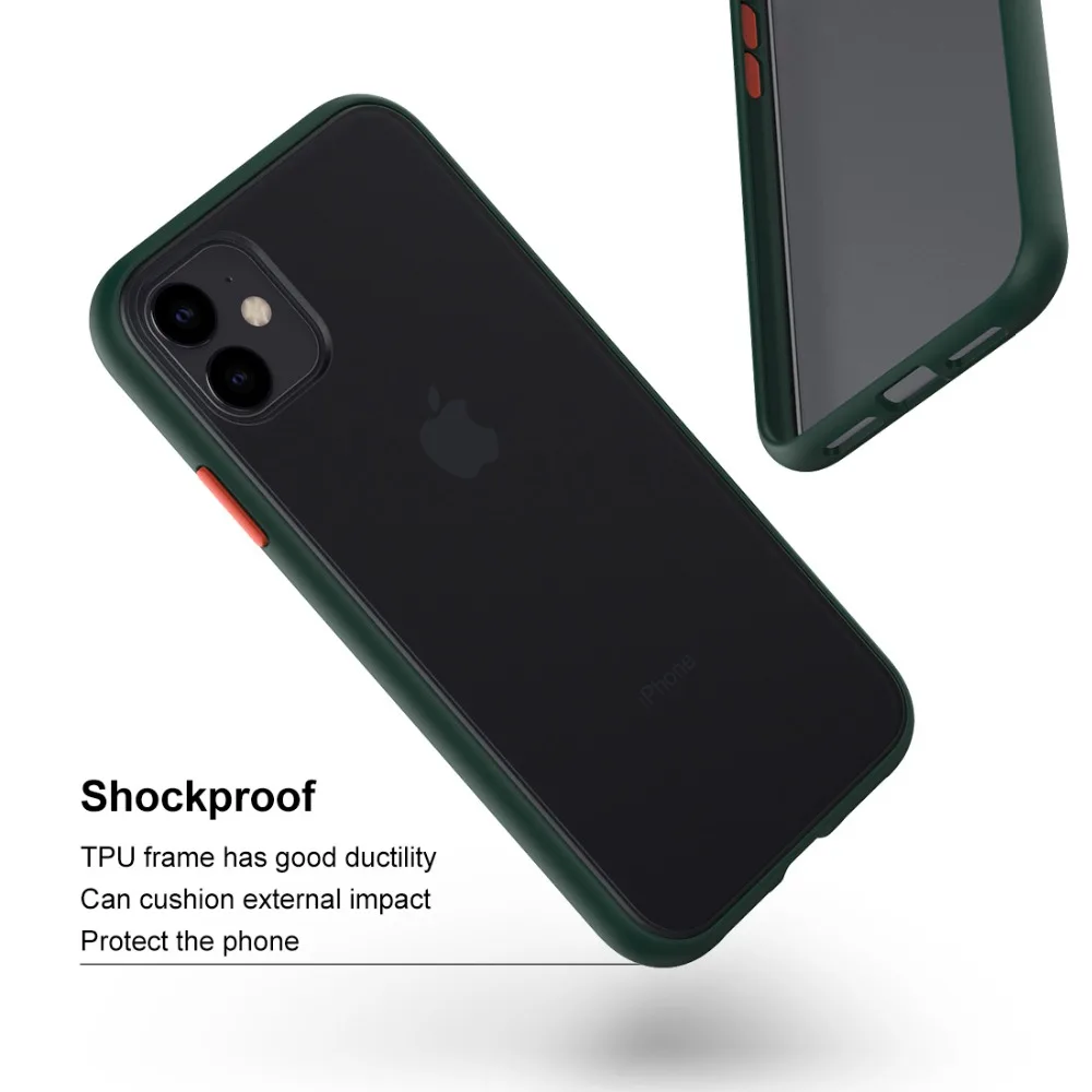 Высококачественный чехол для iPhone 11 Матовый задняя панель ТПУ Рамка защитный чехол для телефона iPhone 11 6,1 дюймов