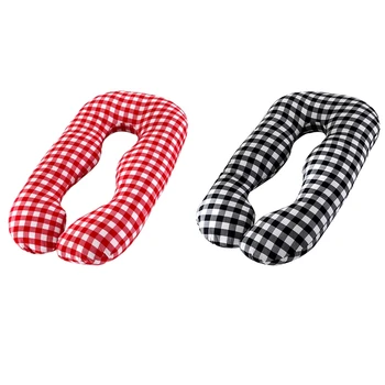 

Sleeping Support Pillow Pregnant Women Full Body Plaid Cushion Pregnancy Pillow Maternity U Shape Lumbar Pillow