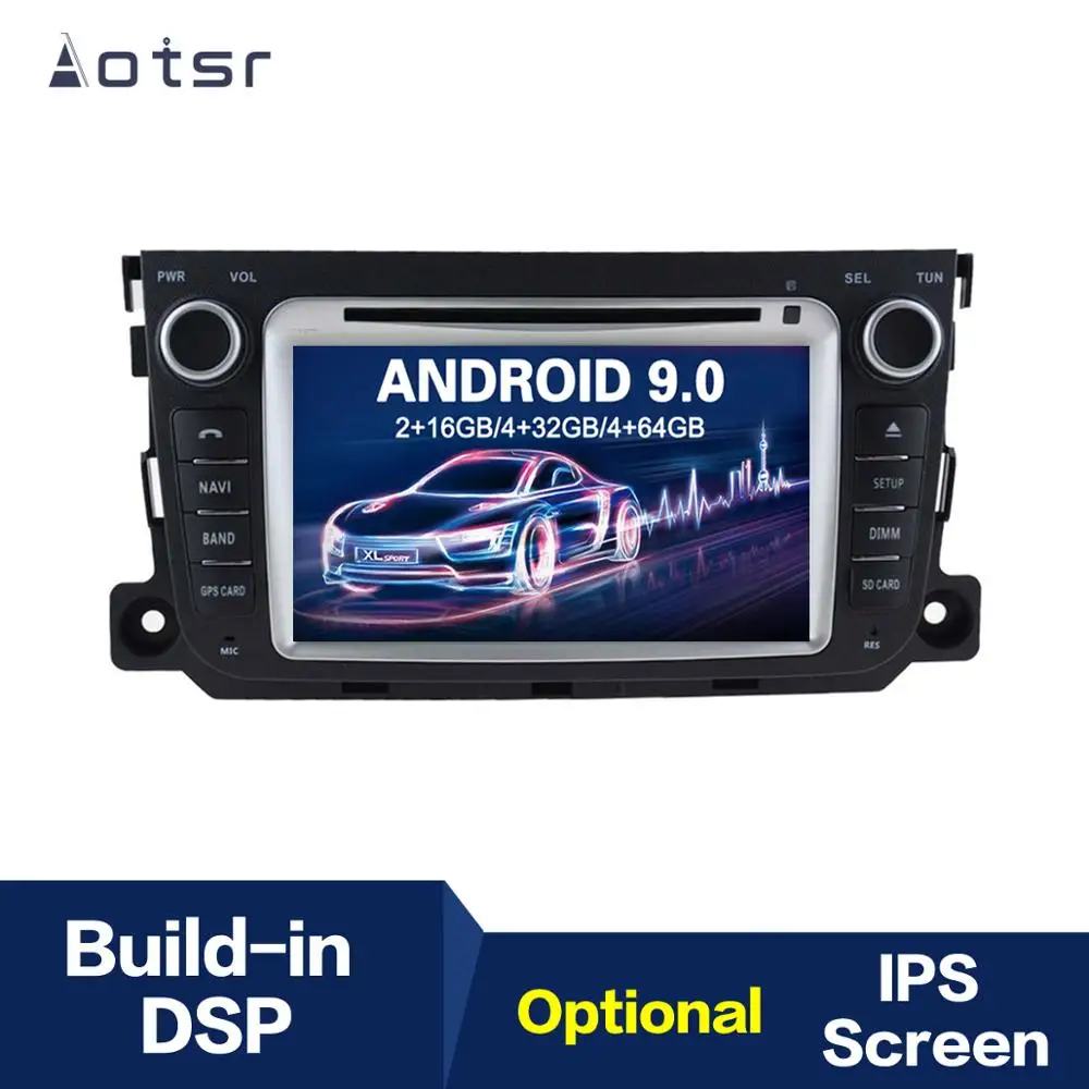 Android 9 0 gps навигация ips автомобильный dvd-плеер для Mercedes Benz Smart 2010-2014 головное