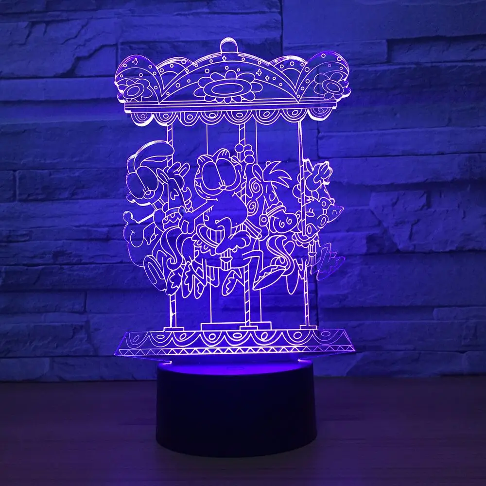 

Merry-go-round 7 Color Lamp 3d Visual Led Night Lights For Kids Touch Usb Table Lampara Baby Sleeping Nightlight Motion Light