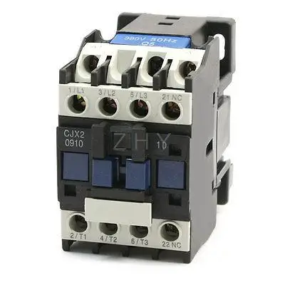 

380V Coil Motor Control 3P+1NO DIN Rail Mount AC Contactor CJX2-0910