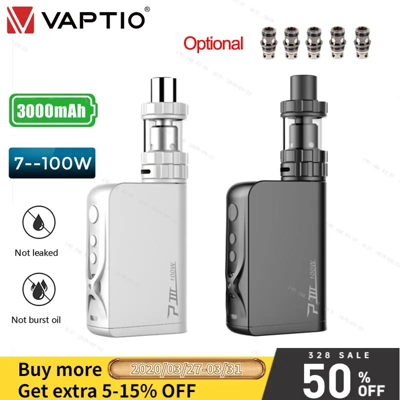 Доставка в Великобритании! Электронная сигарета Vaptio P3 боксмод 100 Вт бак для