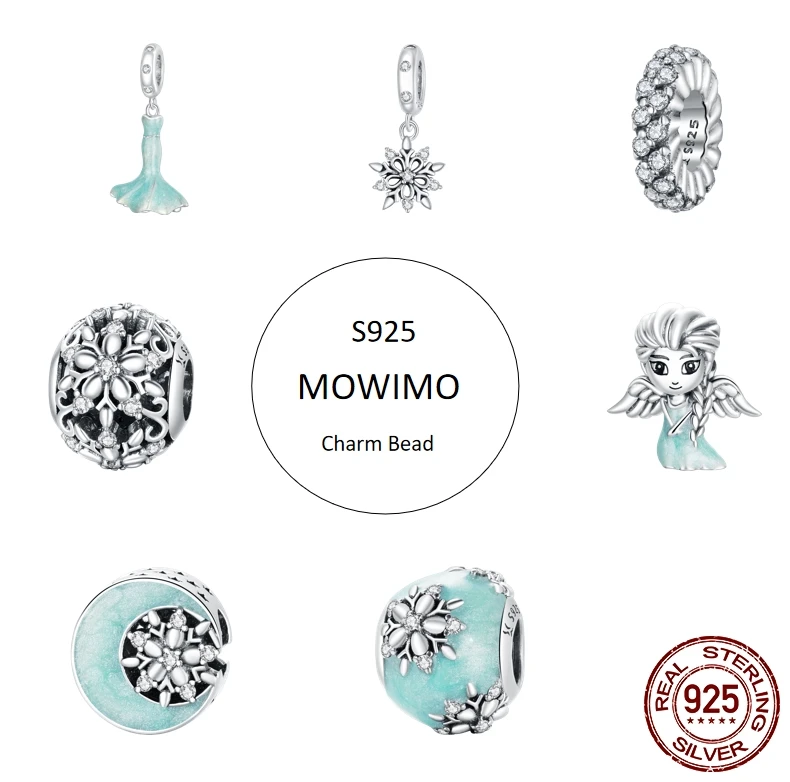 MOWIMO 100% 925 пробы серебряный Летающий снег Сказочный Шарм счастье подходит для