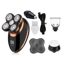 1 комплект Многофункциональный 4-в-1 интеллигентая(ый) цифровой Дисплей Для мужчин бритвенная головка машины 5-головка электробритва Перезаряжаемые электрическая бритва