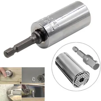 

2020 New Hot Fashion 7-19mm Gator Grip Universal Socket Wrench Power Drill Adapter 2 Piece Set Nut Bolt Tool