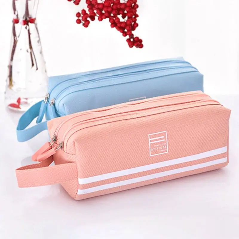 

Double Zipper Large Pencil Case Kawaii School Pencilcase Pen Bag Box for Girls Gifts Cute Stationery Supplies LX9A