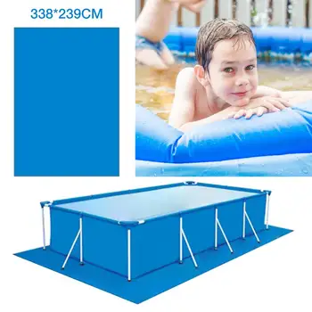 

338x239CM Swimming Pool Mat Rectangular Foldable Polyester Pool Floor Cloth For Inflatable Swimming Pools Outdoor Swimming Tool