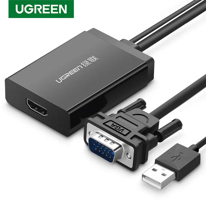Кабель переходник Ugreen 1080P VGA HDMI для ПК ноутбука проектора HDTV|ugreen vga to hdmi|vga hdmi convertervga