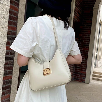 

Luxury Flap Shoulder Bags Women Casual Solid Cross Body Armpit Handbag Designer Shoulder Bag Solid Bags Crossbody Hasp Pack 2020