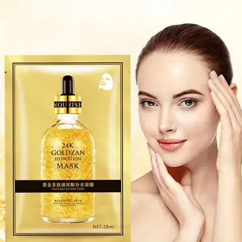 

24k Gold Facial Silk Mask Hyaluronic Acid Peptide Wrapped Mask Moisturizing Hydrating Depth Replenishment Skin Care