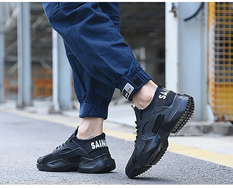 New Lightweight safety steel toe Anti-crush work breathable sneakers wear-resistance work shoes for men