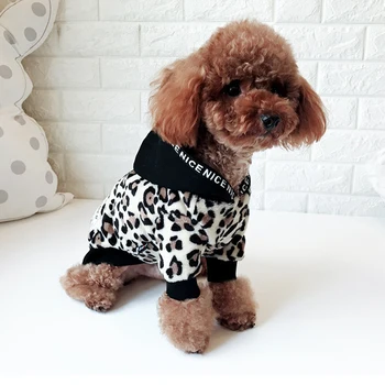 

Leopard Print Winter Warm Pet Dog Clothes for Small Dogs French Bulldog Jacket Yorkie Teddy Outfit Chihuahua Coat Costume 10A