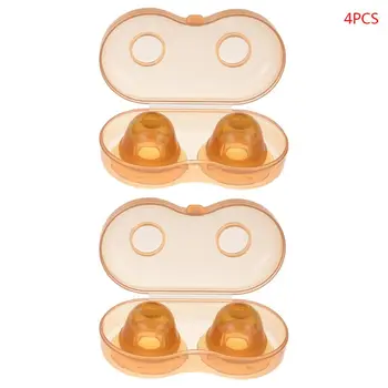 

4 4 Pcs/2 box Nano Silver Silicone Nipple Corrector Teat Recessed Invagination Flat Suction Device Maternal Lactation Period