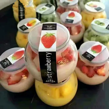 

50pcs High quality cute round transparent yogurt cup 160ml plastic cup small pudding jelly fruit sauce packaging cups with lids