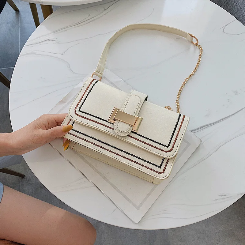 

Summer Shoulder Bag Women's 2020 on New Style Fashion Korean-style INS Versatile Chain Shoulder Bag Fashion Simple