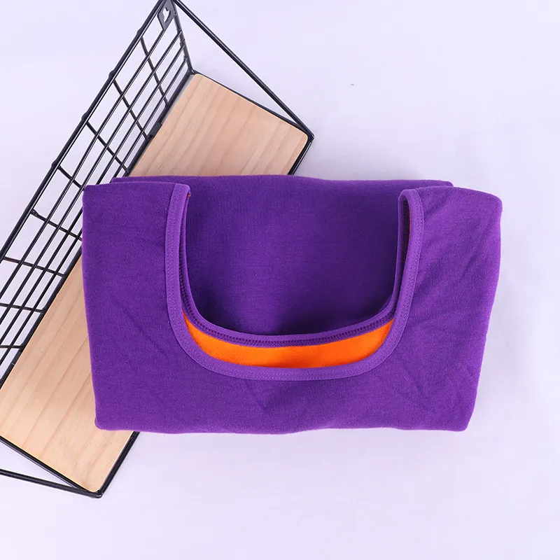 purple U-neck tops Бархатная плотная женская рубашка с длинным рукавом, зимние женские топы с круглым вырезом, тонкая теплая хлопковая футболка, Женская Повседневная футболка C5934 - Цвет: purple U-neck tops