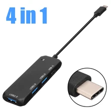 4 в 1 Тип C концентратор 4 порта USB-C в Тип C сплиттер конвертер 4K USB 2,0 концентратор адаптер кабель для MacBook, ПК, ноутбук