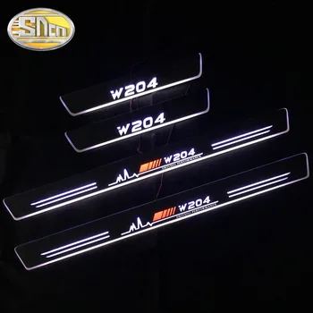 

4PCS Acrylic Dynamic LED Welcome Pedal Car Scuff Plate Pedal Door Sill Pathway Light For Mercedes Benz W204 W205 W211 W212 W221