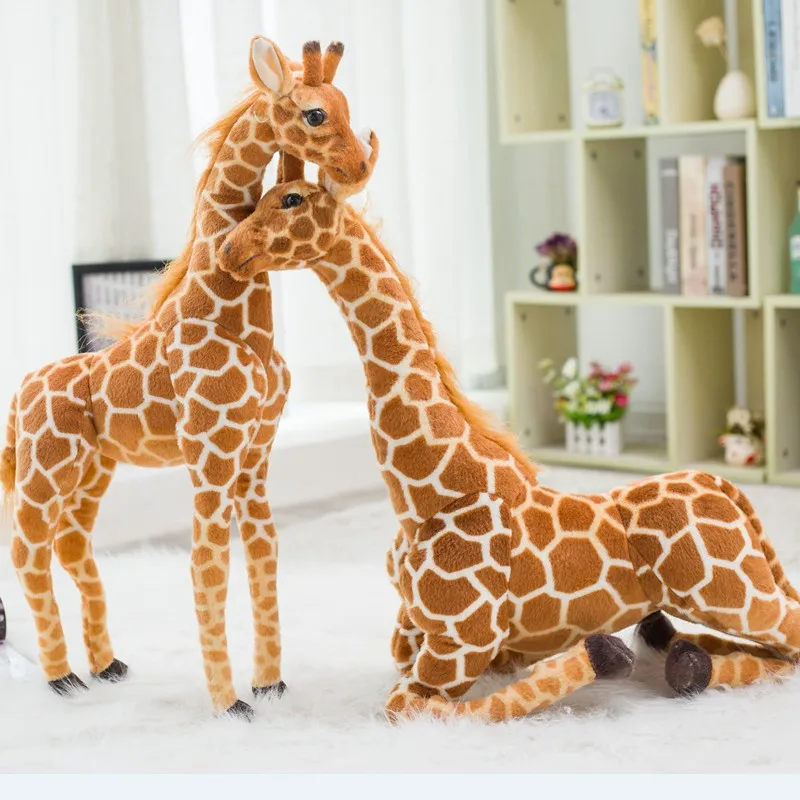 New Nice Hot 1PC 50CM-140CM  Lovely Giant size Giraffe Plush Toys Cute Stuffed Animal Soft Giraffe Doll Birthday Gift Kids Toy