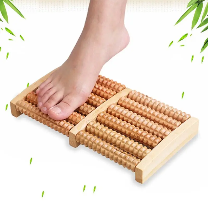 

Dual Wooden Foot Massager Roller Relieves Plantar Fasciitis Heel Arch Pain Stress Relief