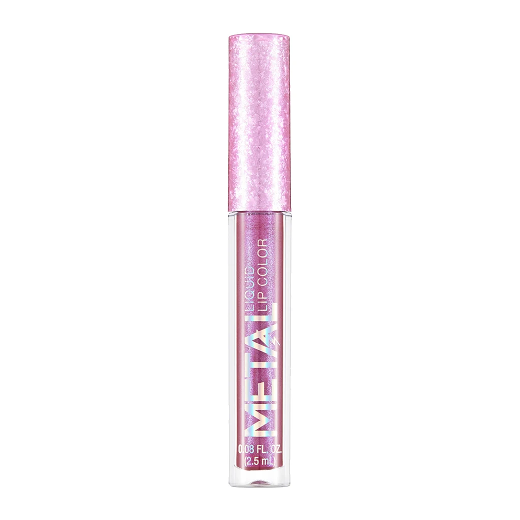 Glitter Liquid Lipstick Lip Gloss, Diamond Shinning Metallic Lipstick Waterproof Long Lasting Moisturizing Lip Gloss Makeup