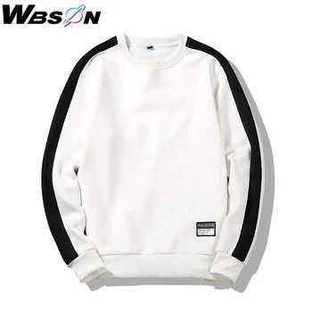 

Wbson 2020 Autumn Solid Color Sweatshirts Men Casual O-Neck Stripes Sweatshirt Hoodies Brand Streetwear HH-6701