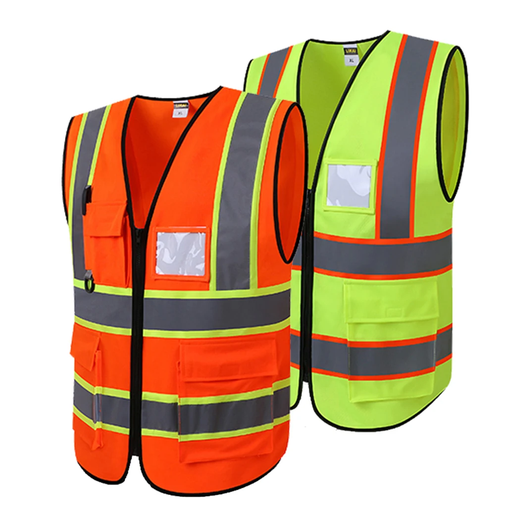 Reflective Safety Vest For Engineer Construction W/ Pockets Free Size