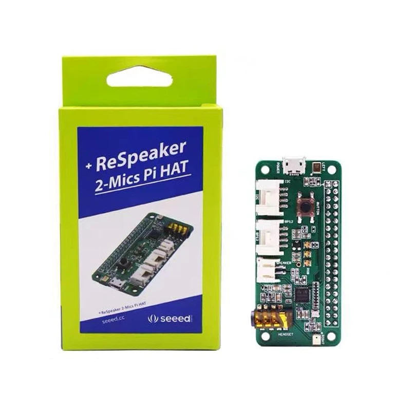 Raspberry Pi ReSpeaker Интеллектуальный голосовой модуль двойной микрофон Плата расширения подходит для Raspberry Pi 4B 3B 3B+ Zero W