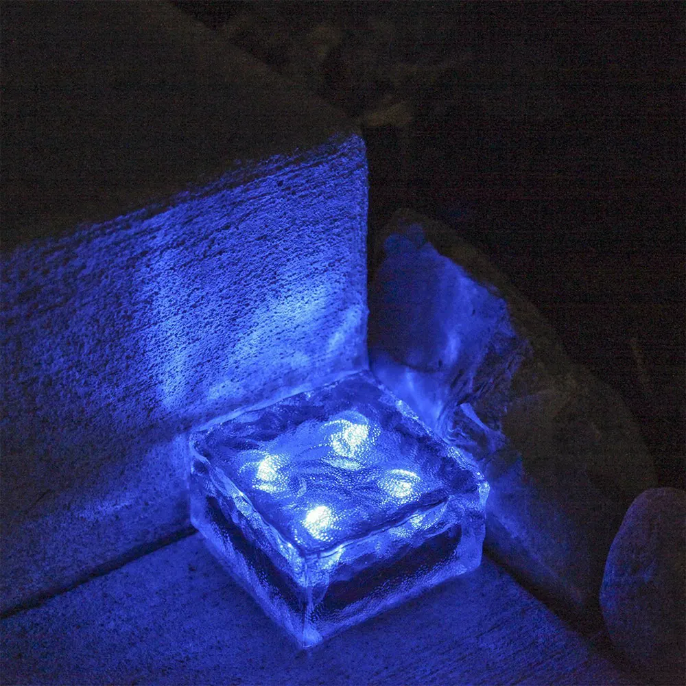 Durable Disk Lights Solar Power Garden Decking Security Path Way Outdoor Ground Lamp Ice Cube 7Color Home Street Buried Light